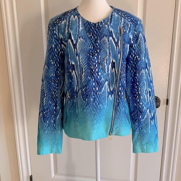 *HOST PICK* Boston Proper Blazer Blue Snake Pattern blazer jacket coat - Picture 7 of 14